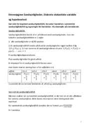 Sandsynlighed, diskrete stokastiske variable | Emneopgave