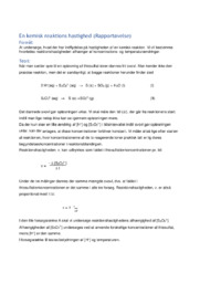 En kemisk reaktions hastighed