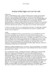 Analyse af Man ligger som man har redt