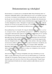 Dokumentarisme og virkelighed