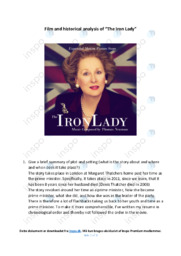 ‘The Iron Lady’ | Analysis | Noter