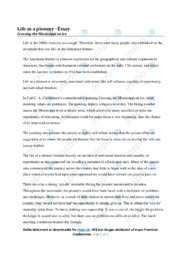 Life as a pioneer | Essay