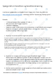 Kondition og konditionstræning | Spørgsmål i idræt