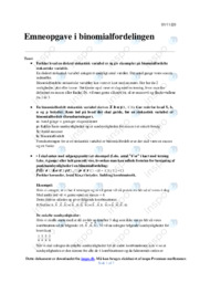 Binomialfordelingen | Emneopgave