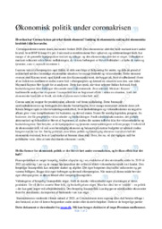 Økonomisk politik under corona
