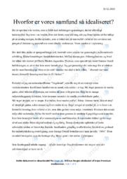 Vores samfund er så idealiseret | Dansk Essay