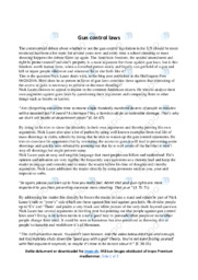 Gun control laws | Essay