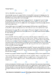 Teenage Pregnancy | Speech