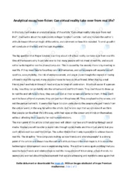 ‘Can virtual reality take over from real life’ | Analytical essay