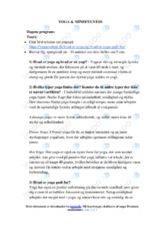 Yoga & Mindfulness | Idræt | Spørgsmål 1-3