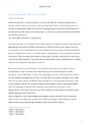 Lack of education leads to a lack of life? | Analytical Essay