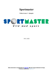 Sportmaster | Afsætning