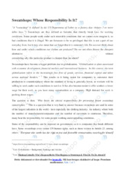 ‘Sweatshops’ Whose Responsibility Is It | Essay