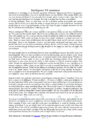 Intelligence VS smartness | Essay