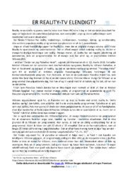 Reality ny genre | Dansk Essay