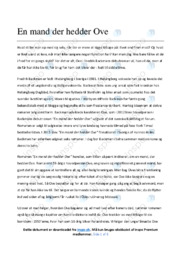En mand der hedder Ove | Analyse | Fredrik Backman