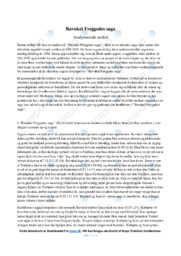 Ravnkel Frøjgodes saga | Analyse