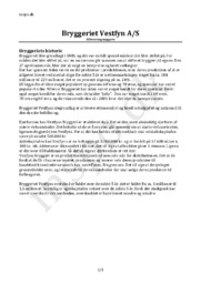Bryggeriet Vestfyn A/S | Virksomhedsøkonomi