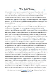 ‘The Guilt’ | Analytical essay