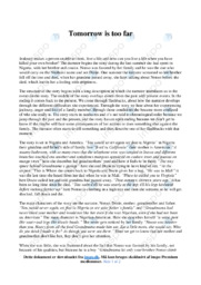 ‘Tomorrow is too far’ | Analytical essay