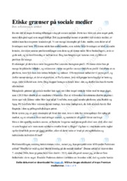 Etiske grænser på sociale medier | Reflekterende artikel