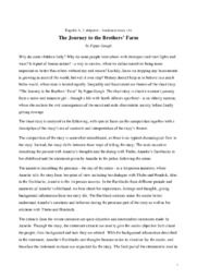 Analytical essay | The Journey to the Brothers’ Farm