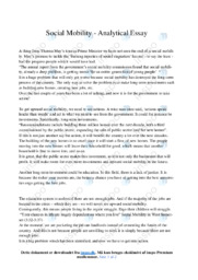 ‘Social Mobility’ | Analytical essay