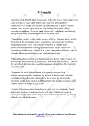 Frihandel | International Økonomi | Noter