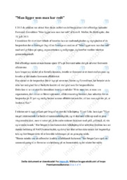 Man ligger som man har redt | Analyse | Lars R. Møller