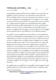 ‘Climbing the social ladder’ | Essay