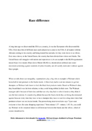 Race difference | Essay