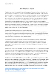 ‘The American dream’ | Essay