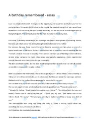 ‘A birthday remembered’ | Analytical essay