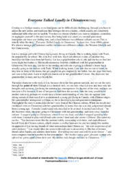 ‘Everyone Talked Loudly in Chinatown ‘ | Essay