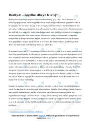Reality-tv | Essay