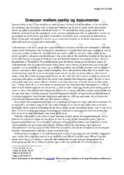 Reality og Dokumentar | Dansk Essay