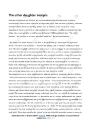 ‘The other daughter’ | Analytical essay