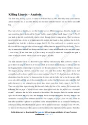 ‘Killing Lizards’ | Analytical essay