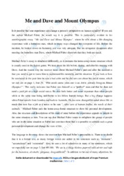 ‘Me and Dave and Mount Olympus’ | Analytical essay