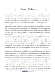 ‘Yellow’ | Analytical essay