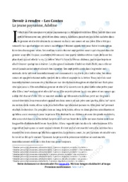 Devoir à rendre Les Contes | Franskopgave