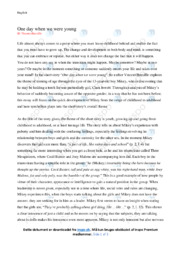 ‘One day when we were young’ | Analytical essay