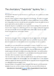 ‘Two kinds’ | Analytical essay