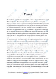 ‘Found’ | Analytical essay
