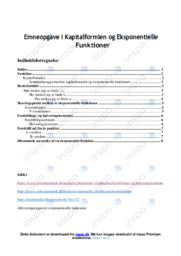 Kapitalformlen og Eksponentielle Funktioner | Emneopgave