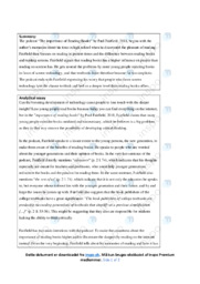 ‘The importance of Reading Books’ Podcast | Analytical essay
