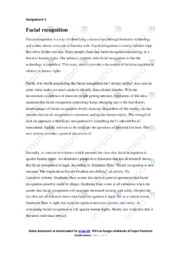 Facial recognition | Essay