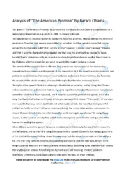 ‘The American Promise’ | Analytical essay