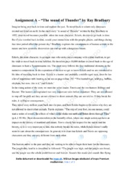 ‘The sound of Thunder’ | Analytical essay