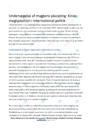Kinas magtposition i international politik | IØ opgave
